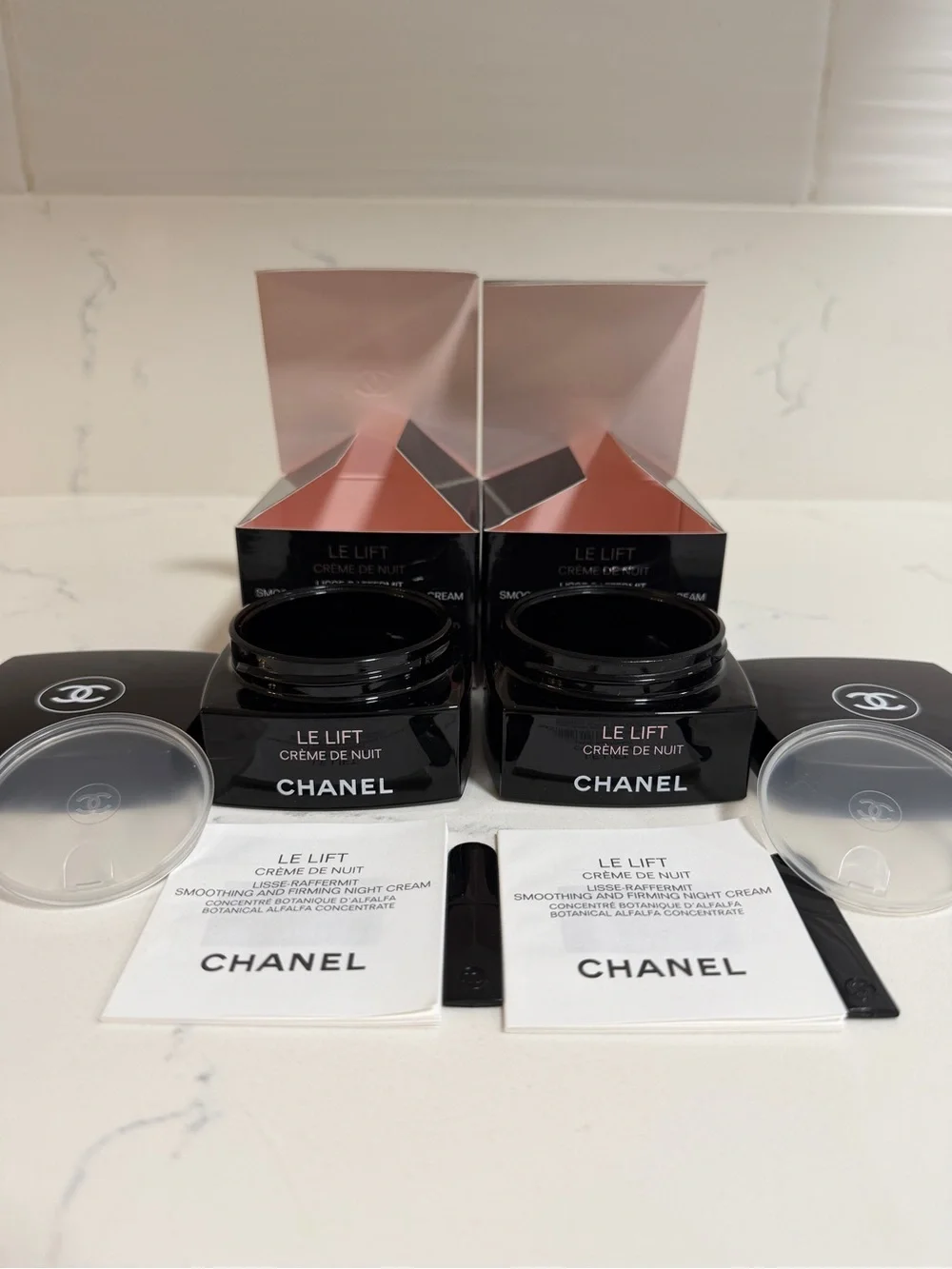 2 CHANEL Le Lift Crème de Nuit EMPTY jars